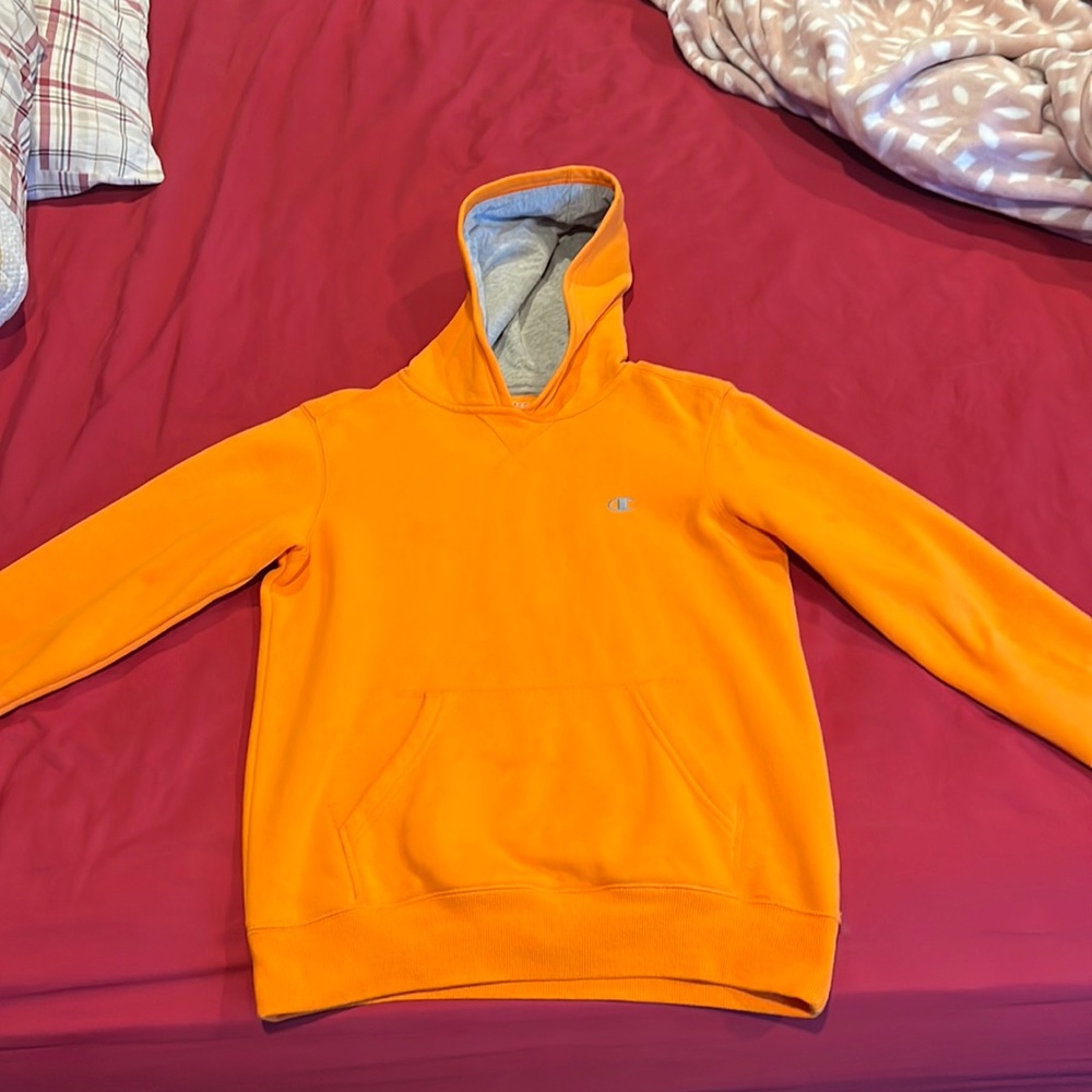 Champion Orange Hoodie, youth L